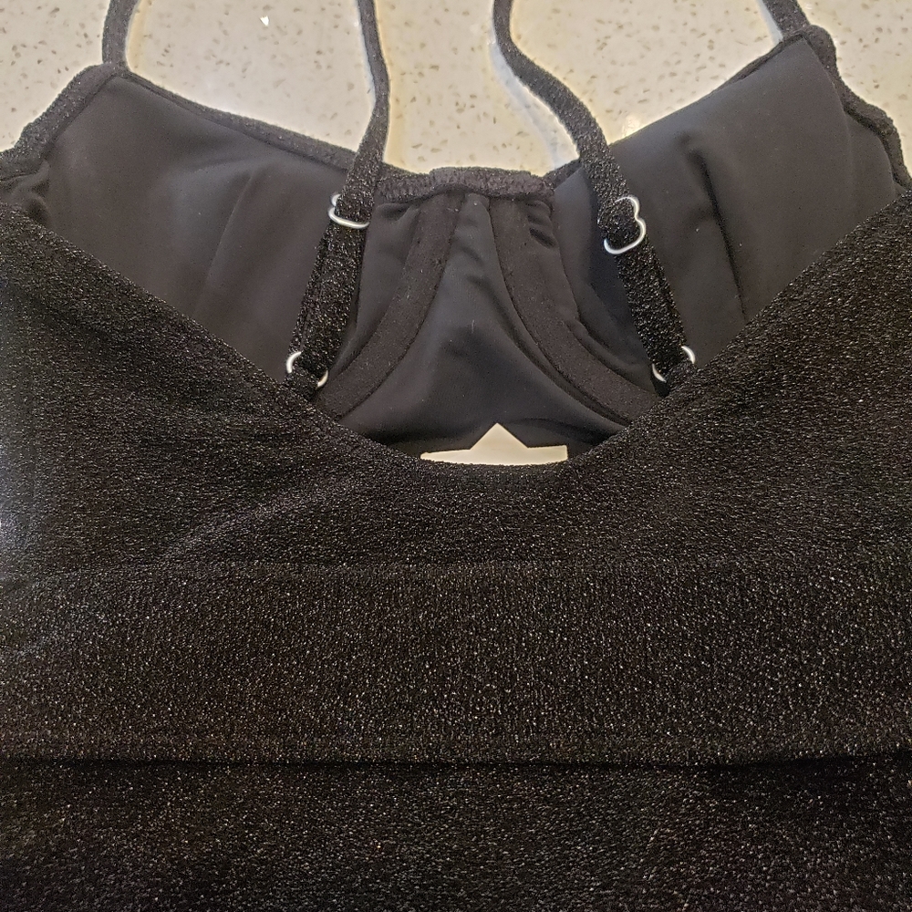 Jonathan Simkhai Noa Belted Bustier Swimsuit in Black Metallic - Picture 12 of 14